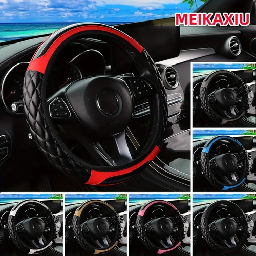 Leather car steering wheel - car,
