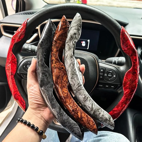 Wood grain steering wheel - wood,