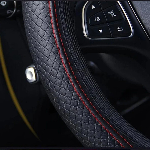 Leather car steering wheel - car,