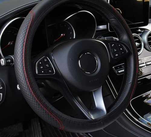 Leather car steering wheel - car,
