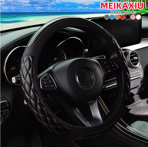 Leather car steering wheel - steering,