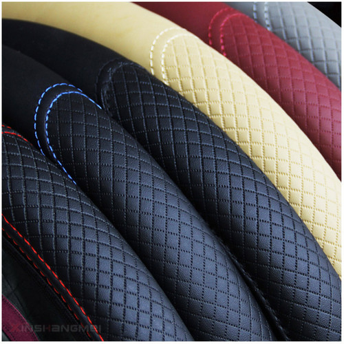 Leather car steering - steering, wheel