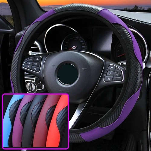 Leather car steering - steering, wheel