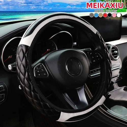 Leather car steering - steering, wheel